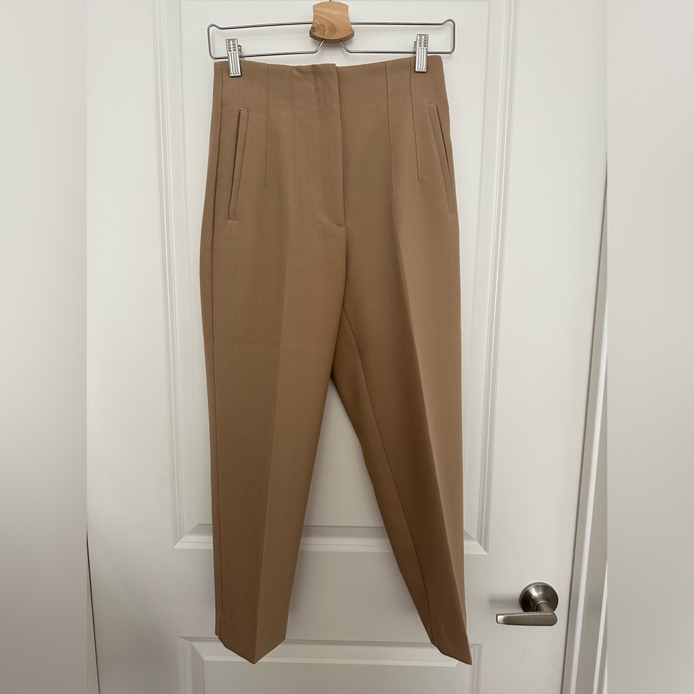 Zara High Waisted Pants in taupe brown
